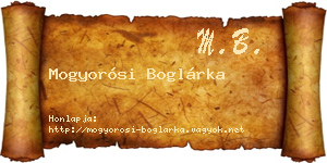 Mogyorósi Boglárka névjegykártya